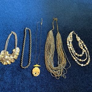 Elegant Gold and Silver Necklace Set